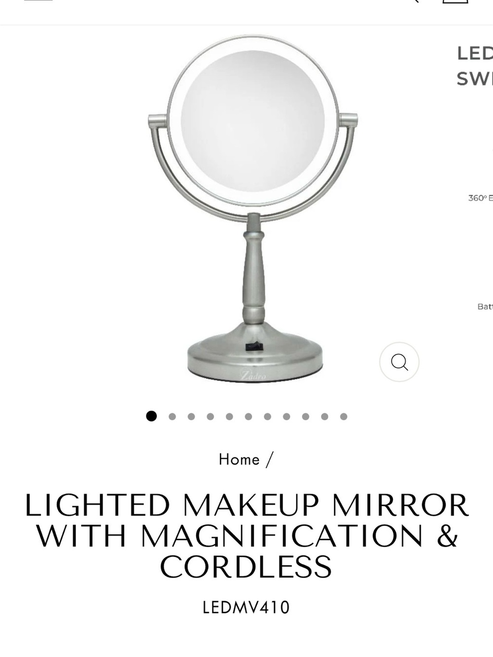 Next Generation LED Make Up Mirror NIB - Picture 5 of 6